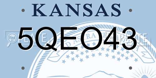 5QEO43 Kansas License Plate