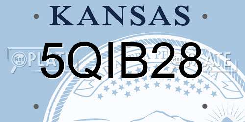 5QIB28 Kansas License Plate