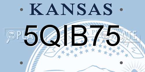 5QIB75 Kansas License Plate