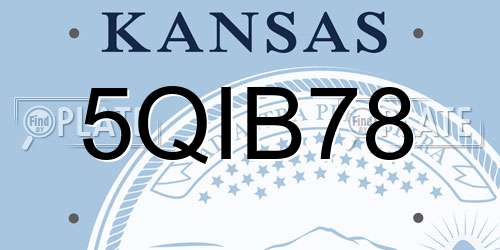 5QIB78 Kansas License Plate