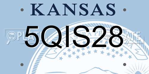 5QIS28 Kansas License Plate