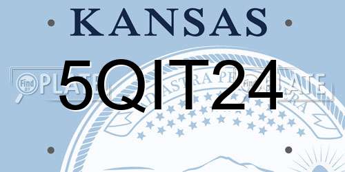 5QIT24 Kansas License Plate