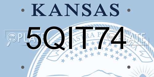 5QIT74 Kansas License Plate