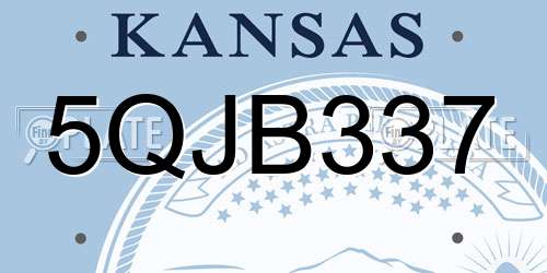 5QJB337 Kansas License Plate