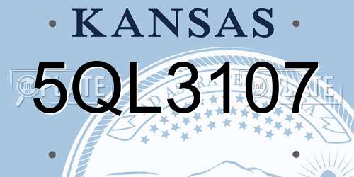 5QL3107 Kansas License Plate