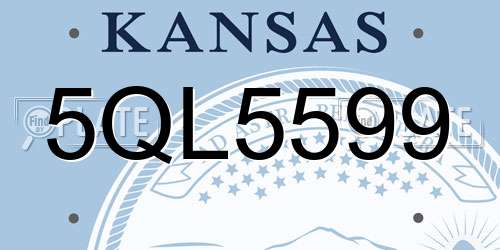 5QL5599 Kansas License Plate
