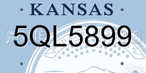 5QL5899 Kansas License Plate