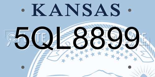 5QL8899 Kansas License Plate