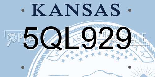 5QL929 Kansas License Plate
