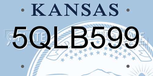 5QLB599 Kansas License Plate