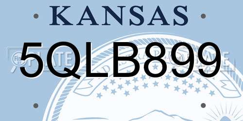5QLB899 Kansas License Plate