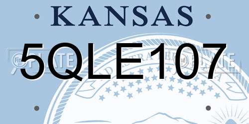 5QLE107 Kansas License Plate