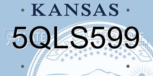 5QLS599 Kansas License Plate
