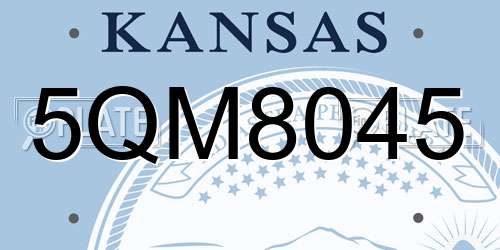 5QM8045 Kansas License Plate