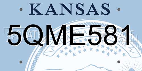 5QME581 Kansas License Plate