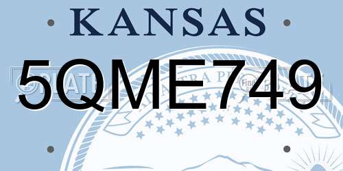 5QME749 Kansas License Plate