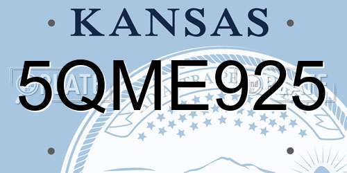5QME925 Kansas License Plate