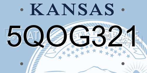 5QOG321 Kansas License Plate