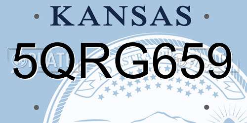 5QRG659 Kansas License Plate