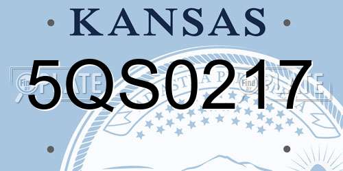 5QS0217 Kansas License Plate