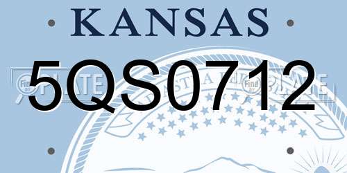 5QS0712 Kansas License Plate