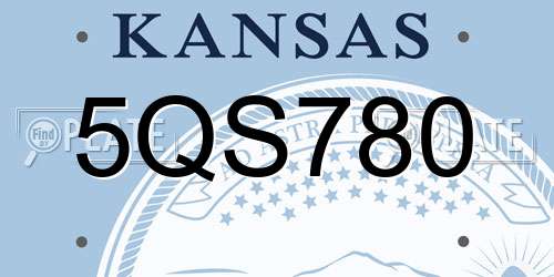 5QS780 Kansas License Plate