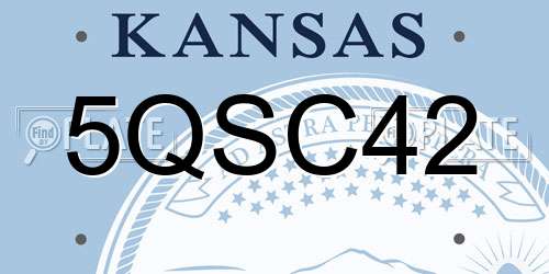 5QSC42 Kansas License Plate