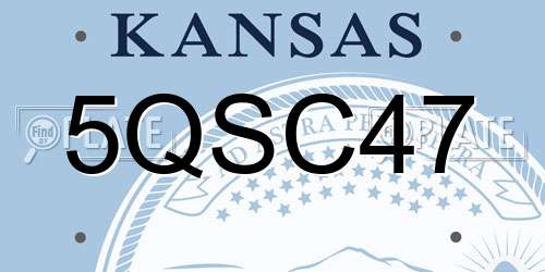 5QSC47 Kansas License Plate