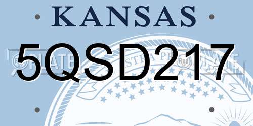 5QSD217 Kansas License Plate
