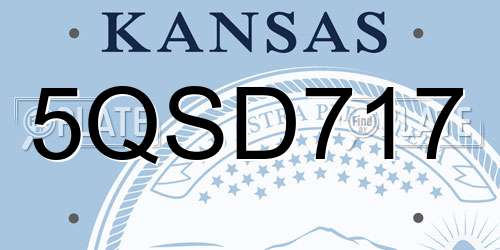 5QSD717 Kansas License Plate