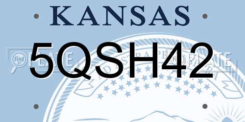 5QSH42 Kansas License Plate