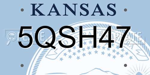 5QSH47 Kansas License Plate