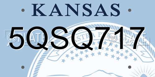 5QSQ717 Kansas License Plate