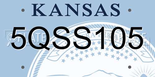 5QSS105 Kansas License Plate