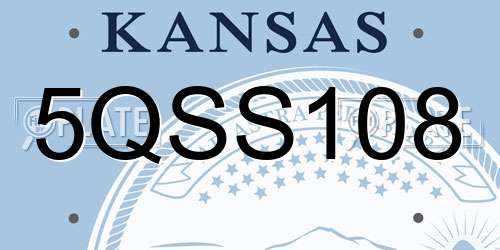 5QSS108 Kansas License Plate