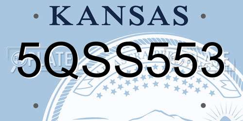 5QSS553 Kansas License Plate