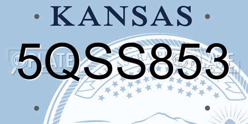 5QSS853 Kansas License Plate