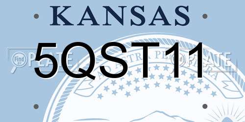 5QST11 Kansas License Plate