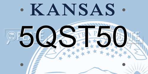 5QST50 Kansas License Plate