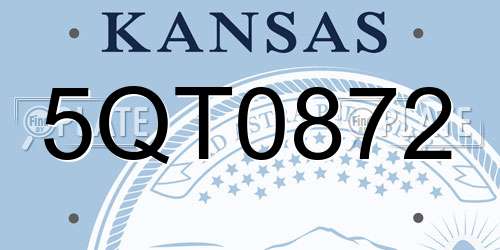 5QT0872 Kansas License Plate