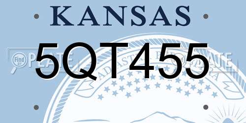 5QT455 Kansas License Plate