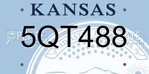 5QT488 Kansas License Plate