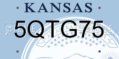 5QTG75 Kansas License Plate