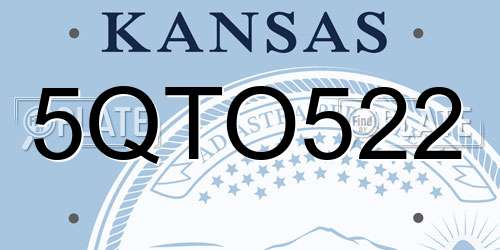 5QTO522 Kansas License Plate