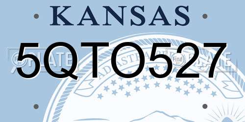 5QTO527 Kansas License Plate