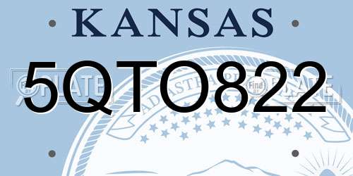 5QTO822 Kansas License Plate