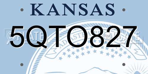 5QTO827 Kansas License Plate