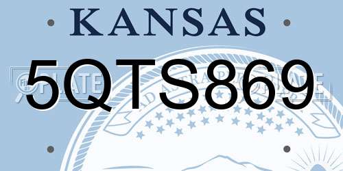5QTS869 Kansas License Plate