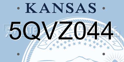 5QVZ044 Kansas License Plate