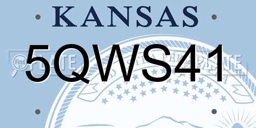 5QWS41 Kansas License Plate